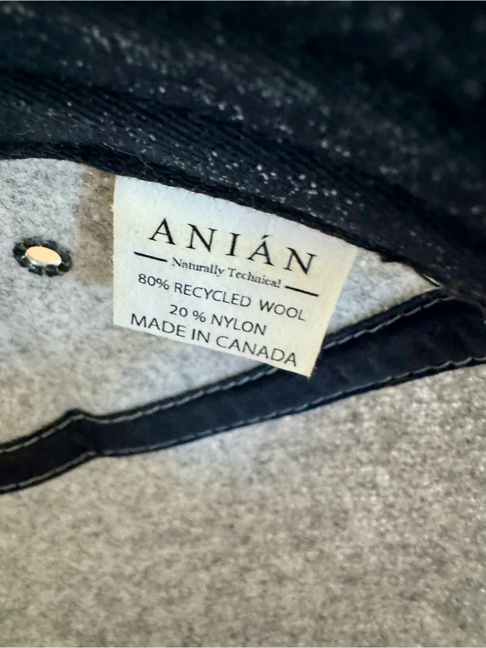 ANIAN Gray Wool-Blend Cap for Men - 5 panel